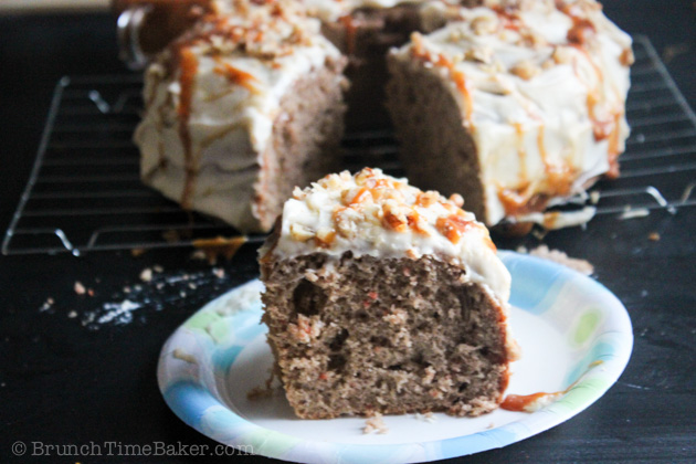 Moist Carrot Cake with Cream Cheese Frosting- BrunchTimebaker.com