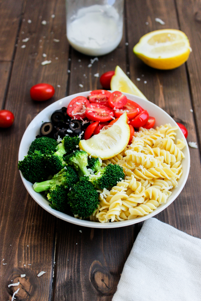 Pasta & Broccoli Salad with Creamy Lemon Dressing 