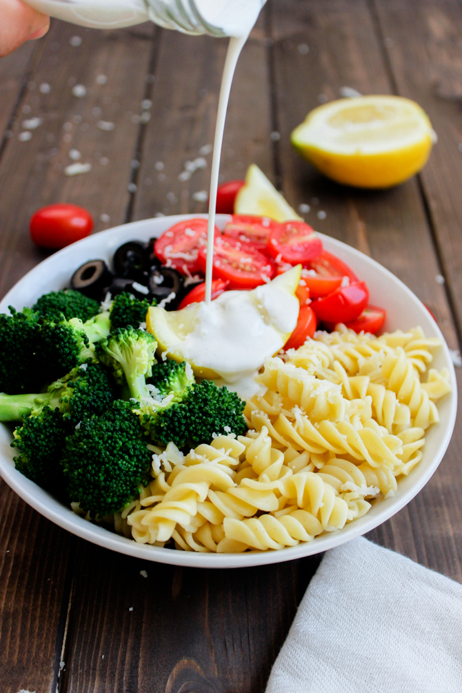 Pasta & Broccoli Salad with Creamy Lemon Dressing