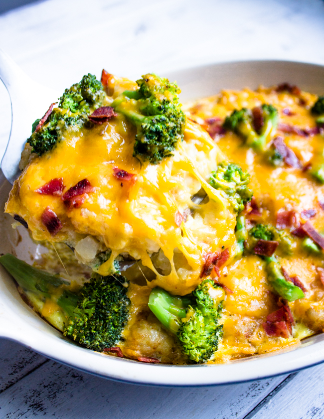Tater Tot Bacon Egg and Cheese Breakfast Casserole