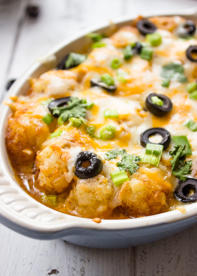 Tater Tot Enchilada Bake