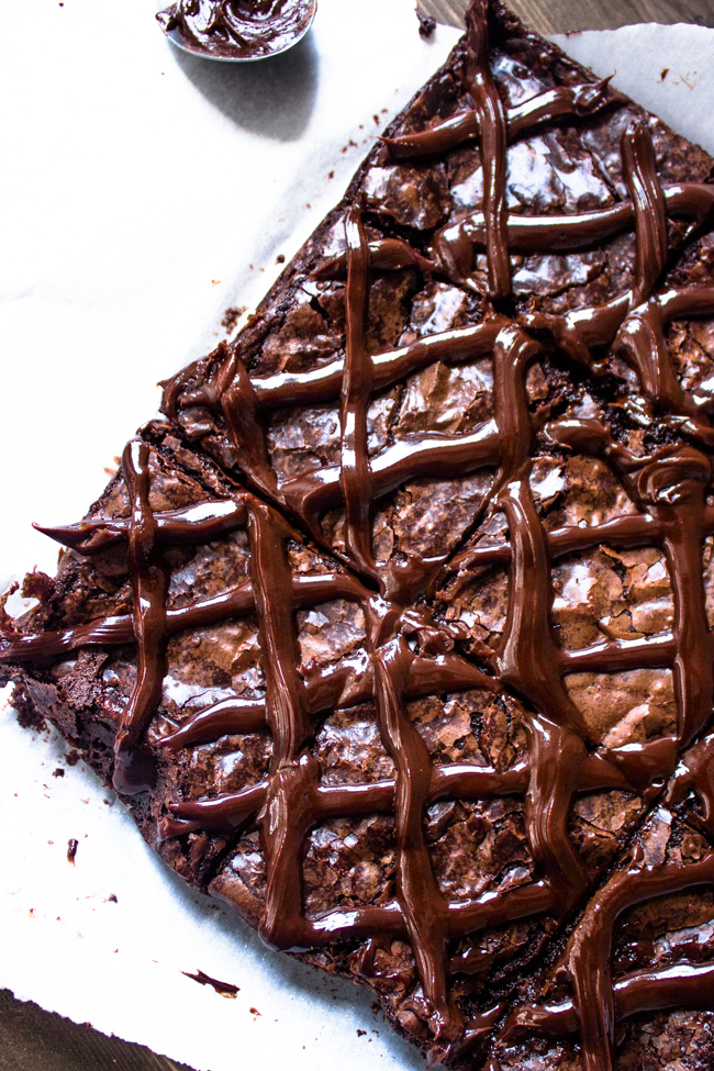 Super Moist & Fudgy Brownies with Chocolate Ganache