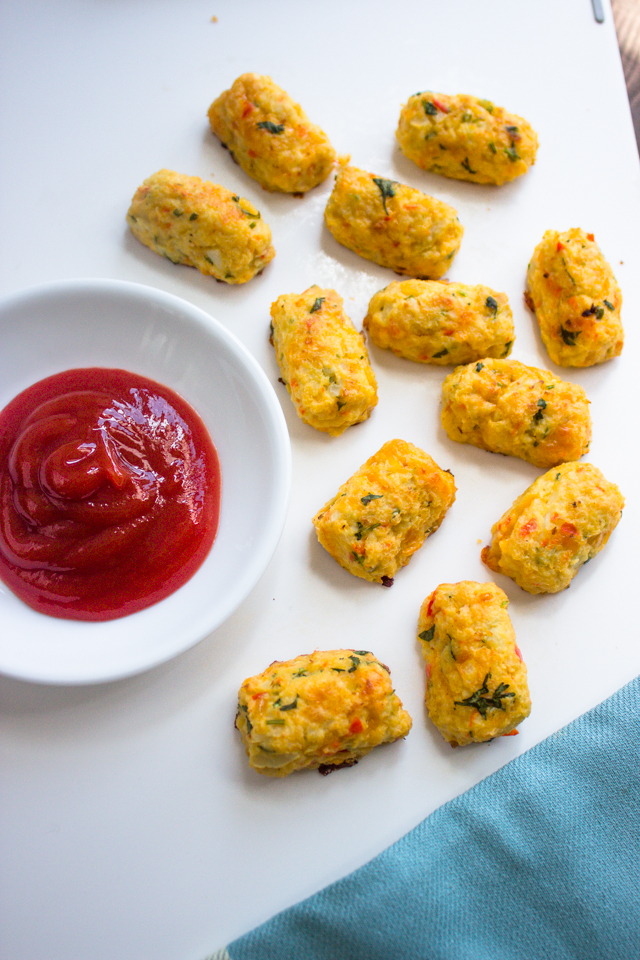 Skinny Baked Cauliflower Tots