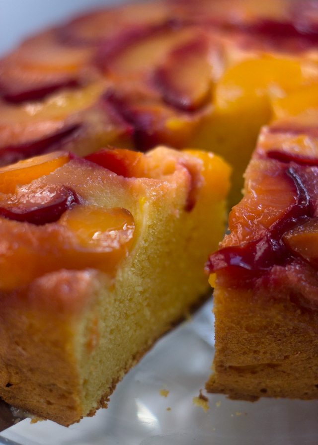 Peach and Plum Up-Side Down Cake