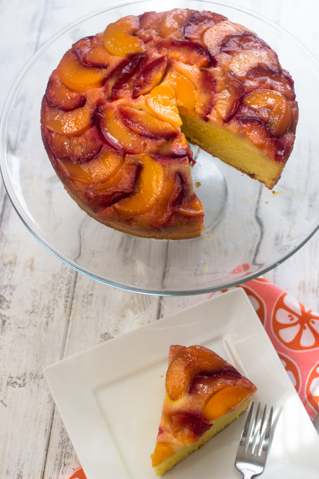 Peach and Plum Up-Side Down Cake