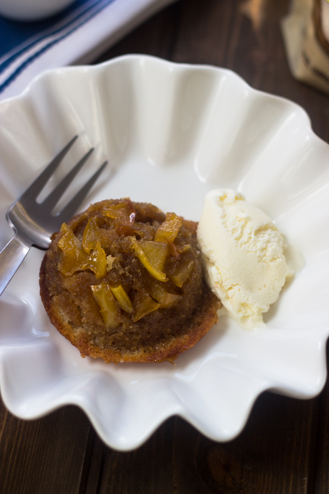 Mini Caramel Apple Upside Down Cakes