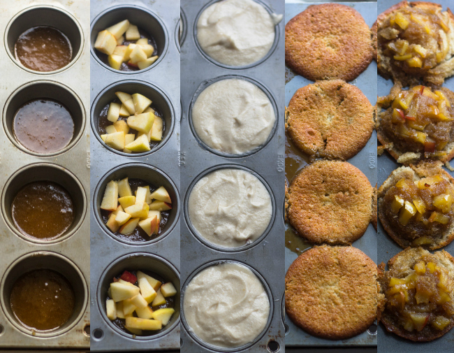 Mini Caramel Apple Upside Down Cakes
