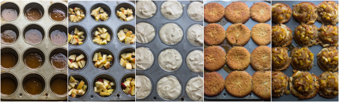 Mini Caramel Apple Upside Down Cakes