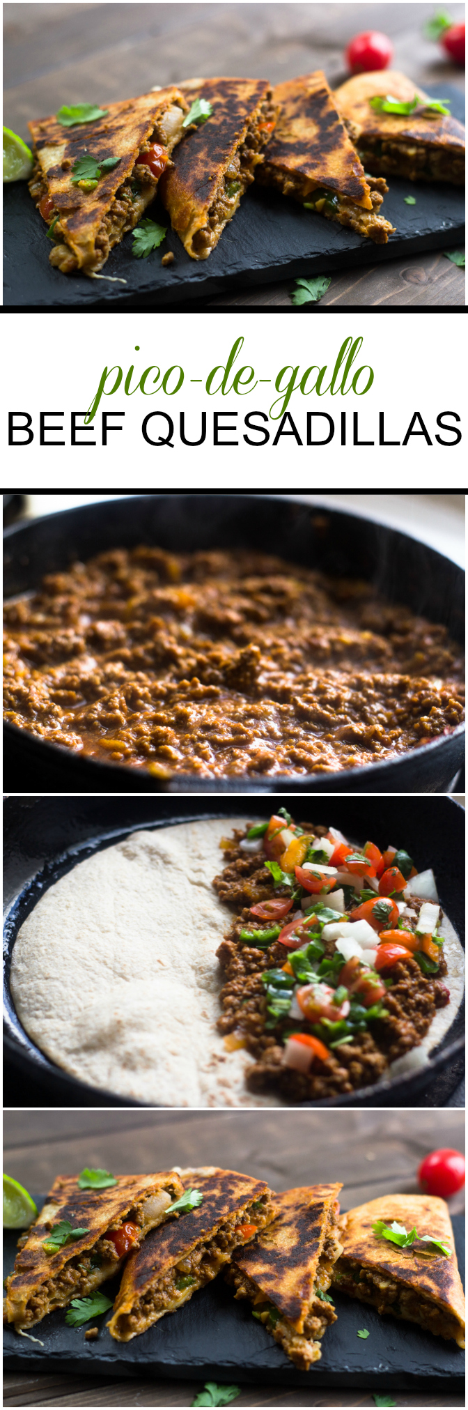 Pico De Gallo Ground Beef Quesadillas in Under 20 MInutes #Easy #MexicanDinners