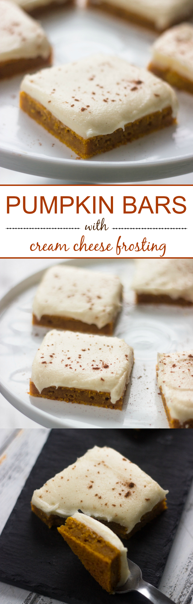 The Best Pumpkin Bars with Cream Cheese Frosting Ever! #easyrecipes #halloweenrecipes