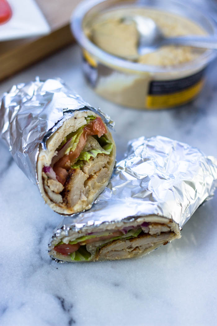 Hummus and chicken Wraps (Quick, Healthy, Adaptable) #easydinner #under30minutes #gyro #shawarma