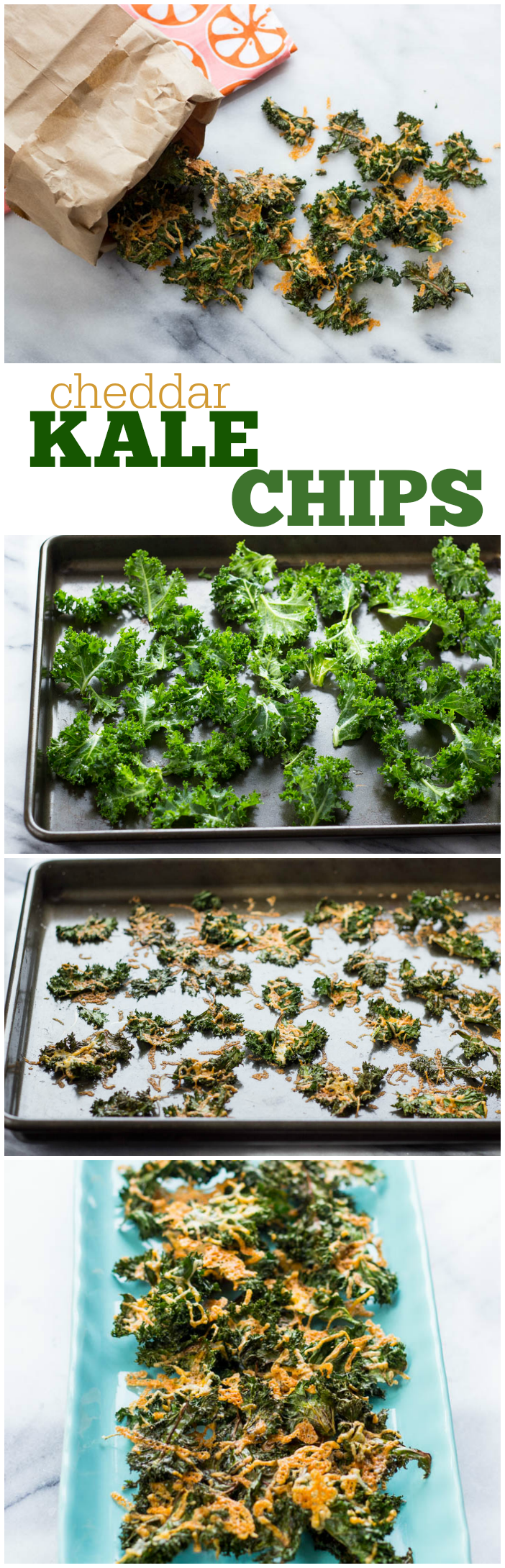 Baked Cheddar Kale Chips #quick #easy #healthy #cheesy