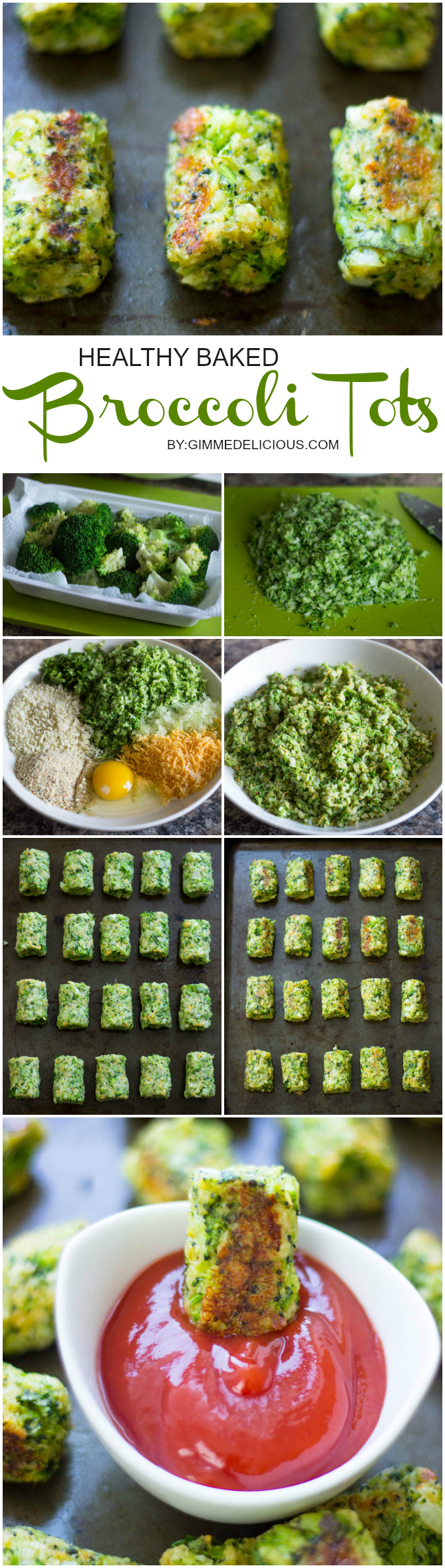 Healthy Baked Broccoli Tots are the perfect low-fat snack! #GimmeDelicious #Skinny