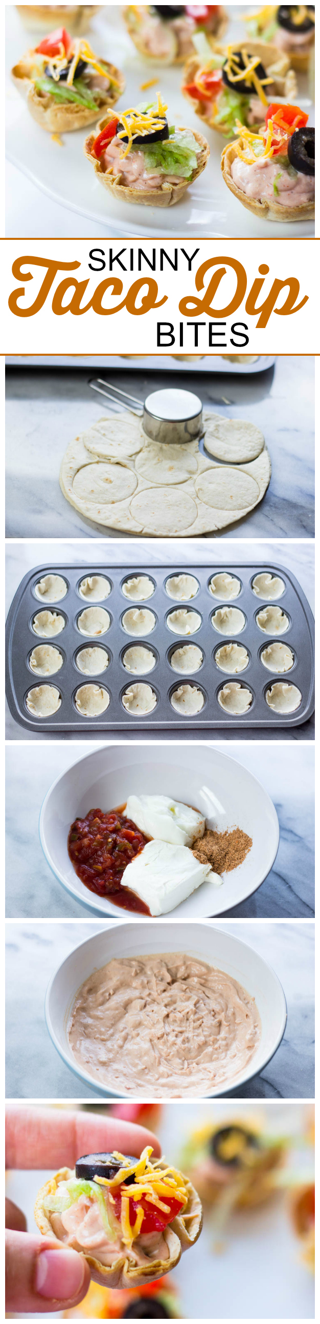 Skinny taco dip bites