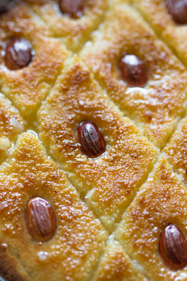 Basbousa (Coconut Yogurt Semolina Cake)
