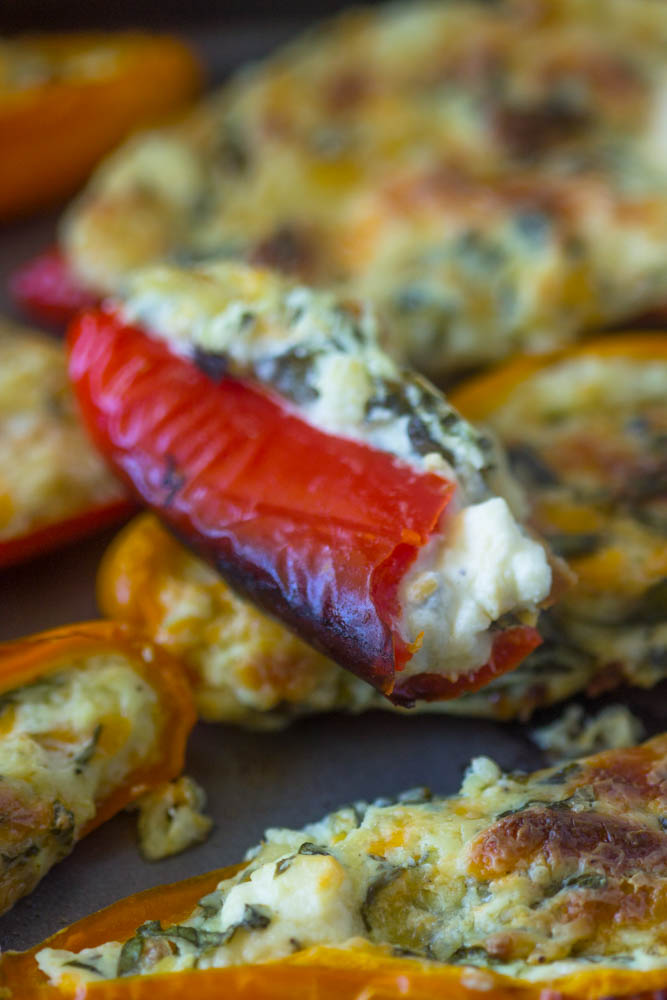 5 Cheese & Spinach Stuffed Sweet Peppers