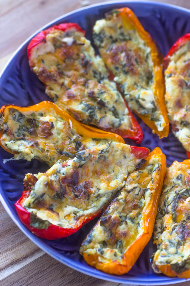 5 Cheese & Spinach Stuffed Sweet Peppers
