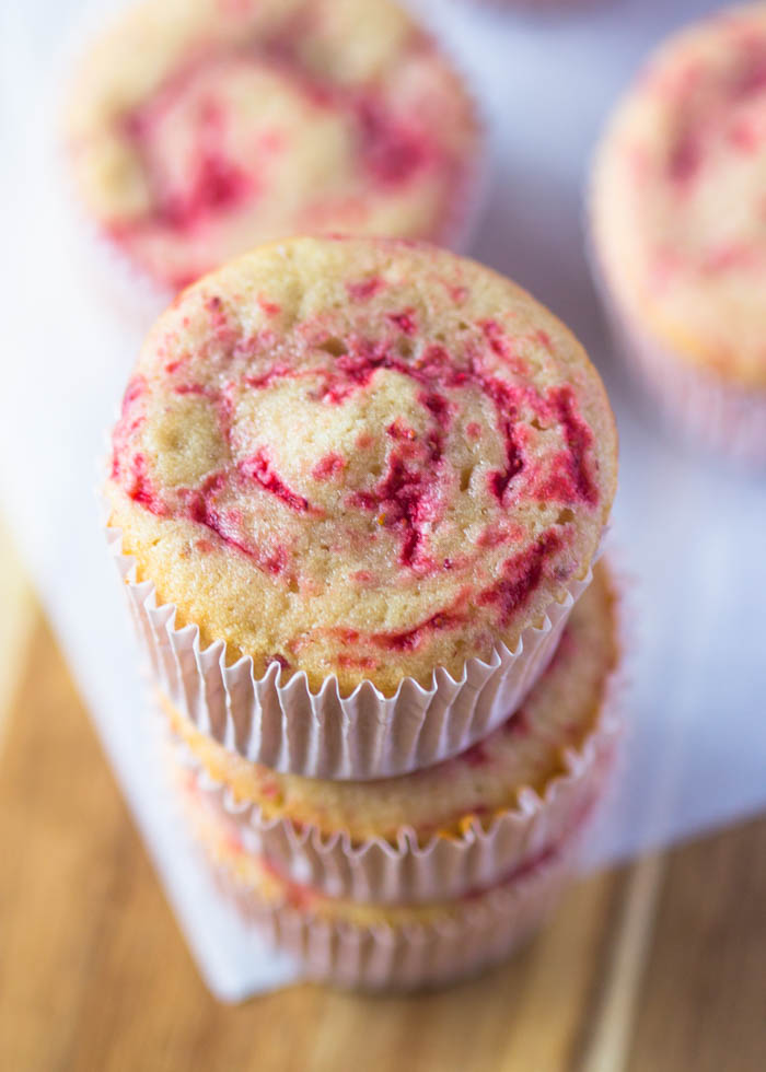 Fresh Strawberry Swirl Cupcakes with Strawberry Buttercream