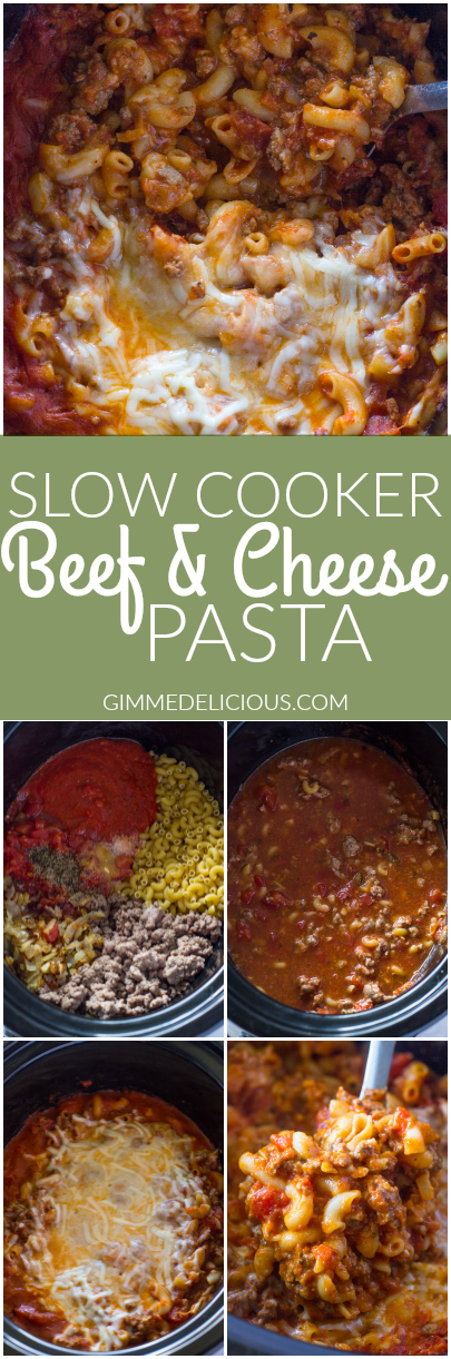 slow cooker ground beef and cheese pasta