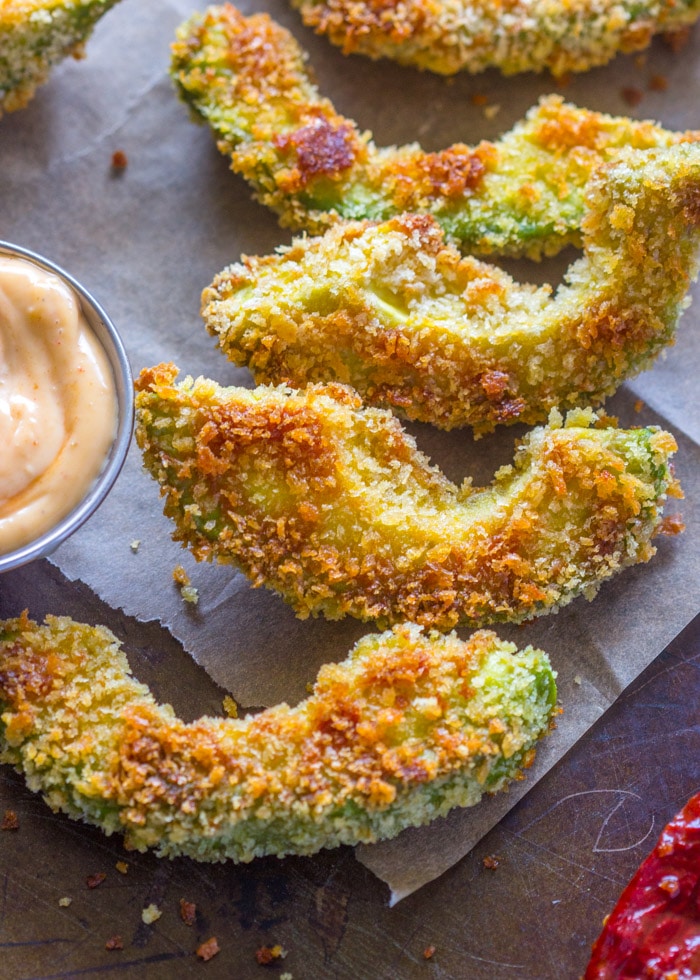Crispy Baked Avocado Fries & Chipotle Dipping Sauce