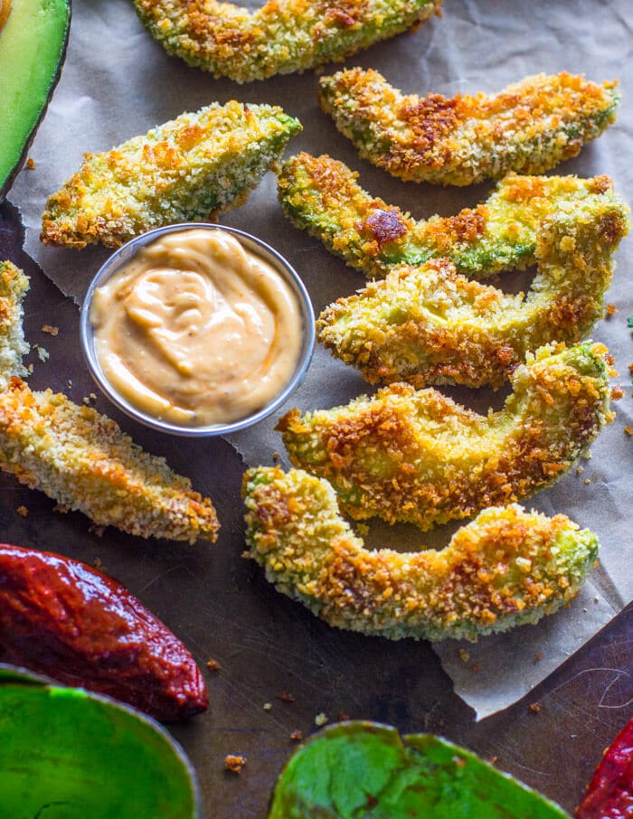 Crispy Baked Avocado Fries & Chipotle Dipping Sauce