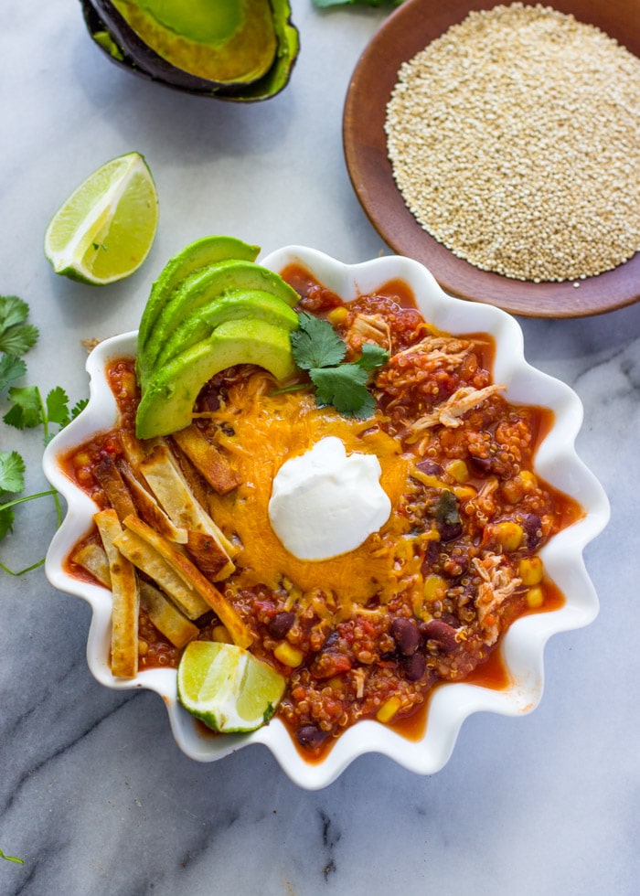 Slow Cooker Quinoa Chicken Chili