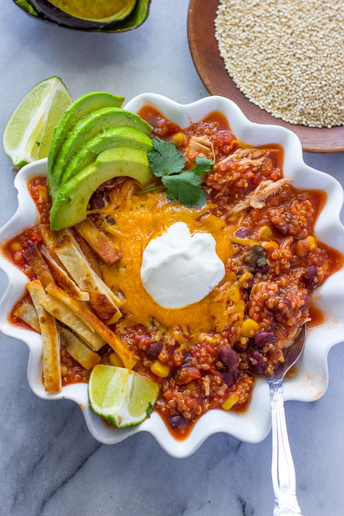 Slow Cooker Quinoa Chicken Chili