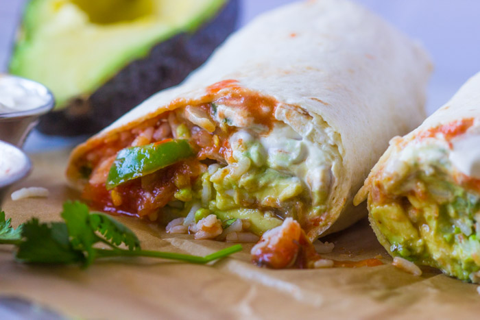 Quick Veggie and Rice Burritos