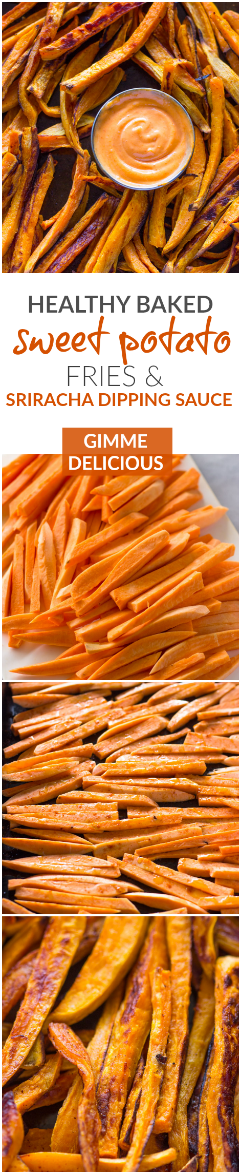 Baked Sweet Potato Fries with Sriracha Dipping Sauce