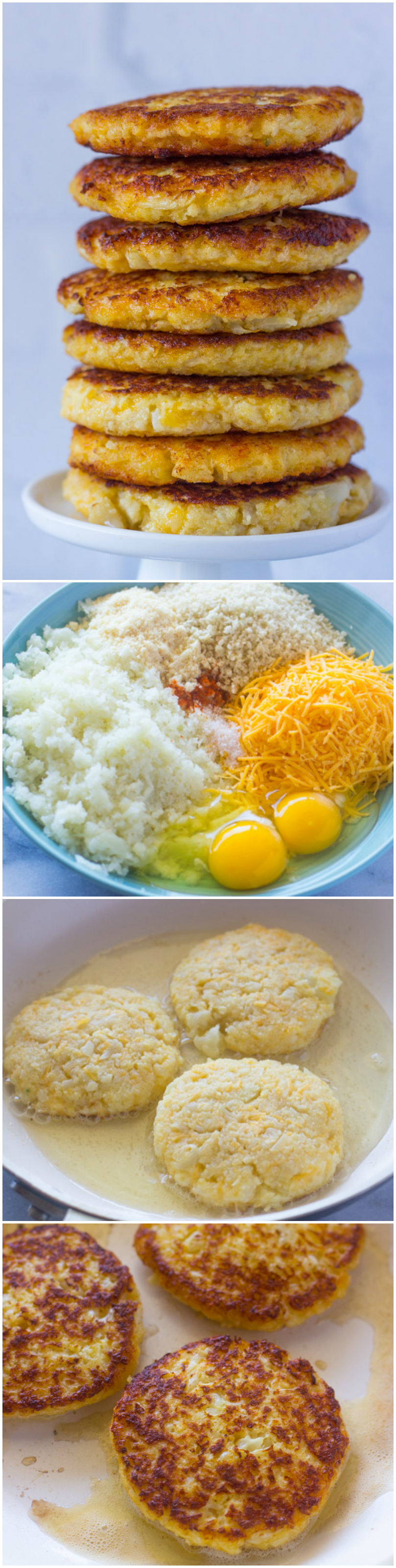 Cauliflower Cheddar Fritters (AKA Pancakes) #SKINNY #HEALTHY #LOWCARB