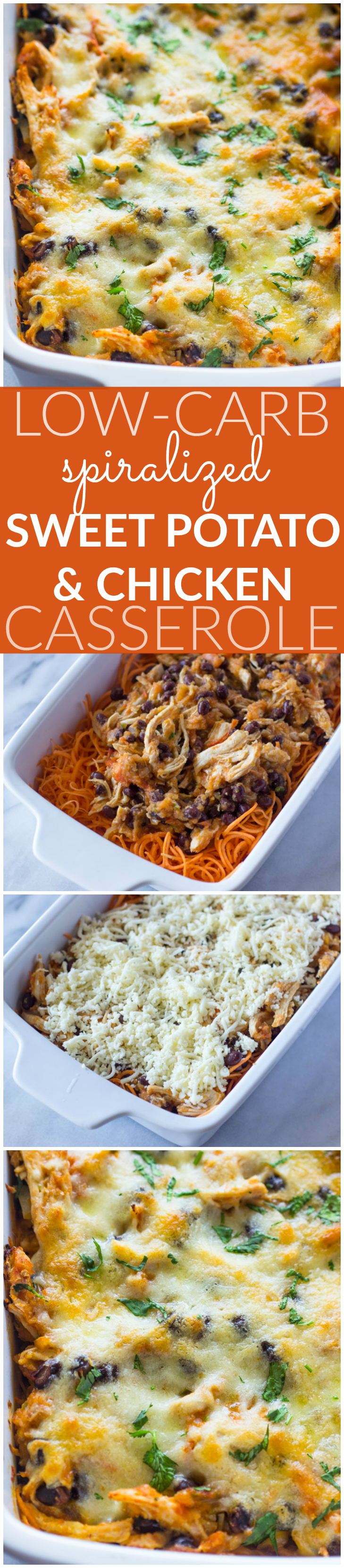Tex-Mex Spiralized Sweet Potato & Chicken Casserole (Low-Carb, Healthy)