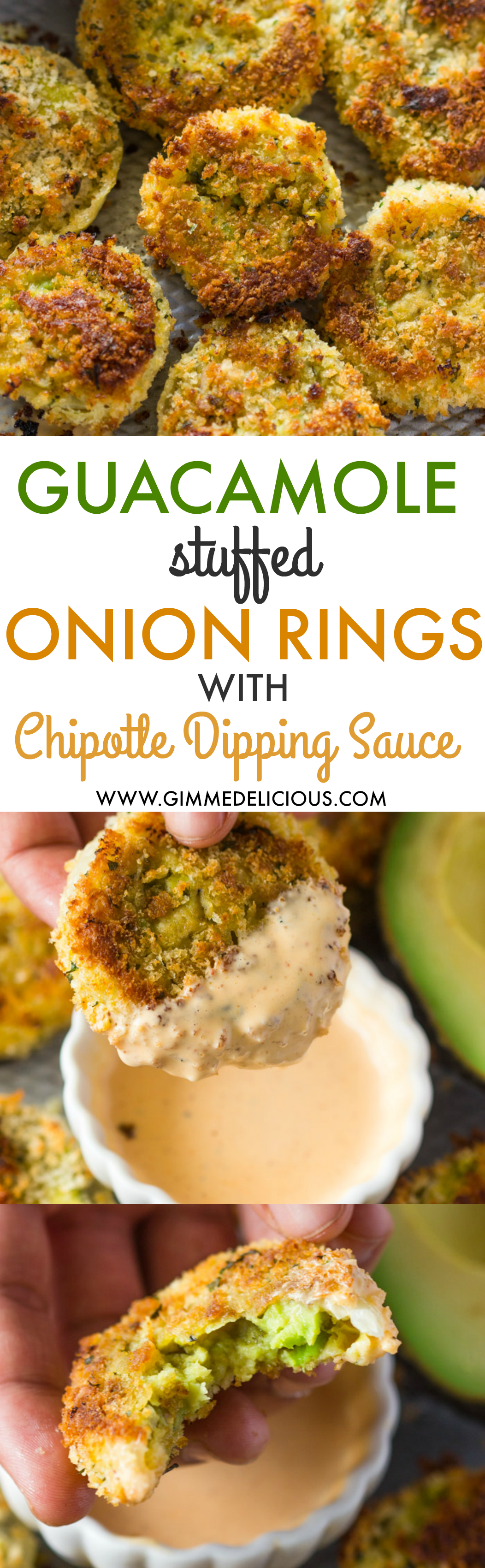 Baked Guacamole Stuffed Onion Rings