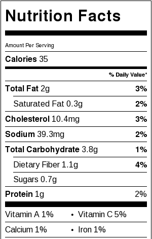 Baked Guacamole Stuffed Onion Rings with Chipotle Dipping Sauce Nutritional Facts