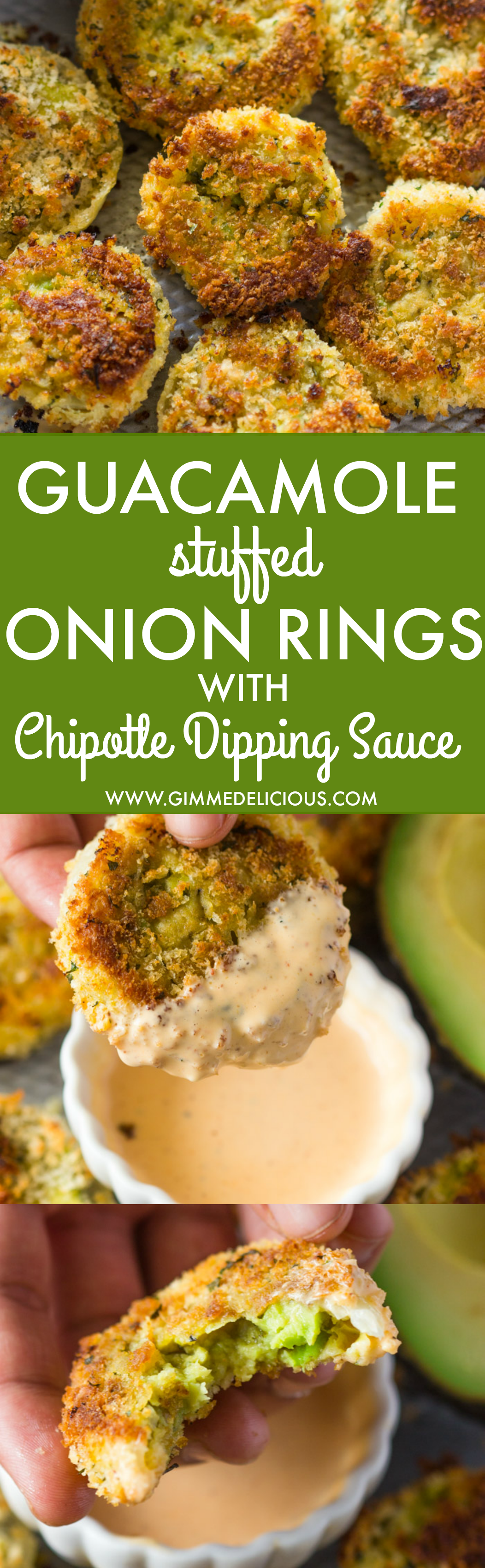 Baked Guacamole Stuffed Onion Rings with Chipotle Dipping Sauce (Video) (1)