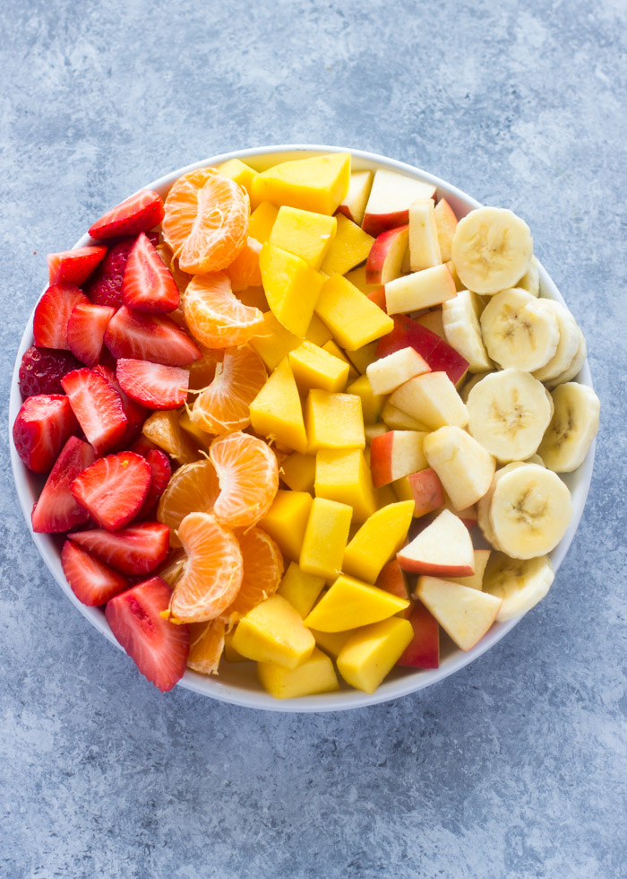 Fruit Salad with Healthy Honey Yogurt Sauce