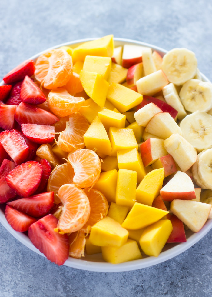 Fruit Salad with Healthy Honey Yogurt Sauce