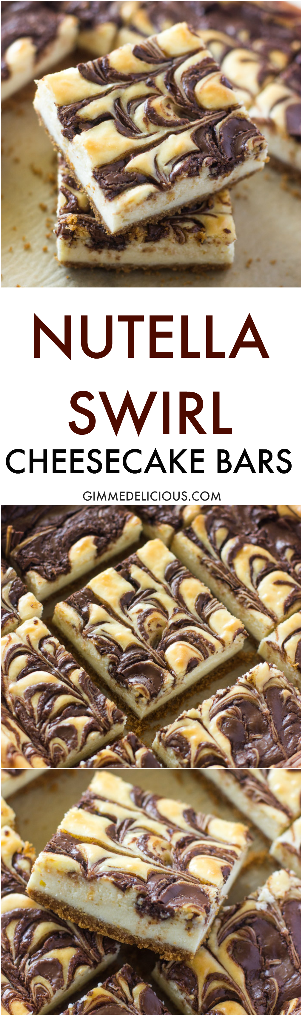 NUTELLA SWIRL CHEESECAKE BARS