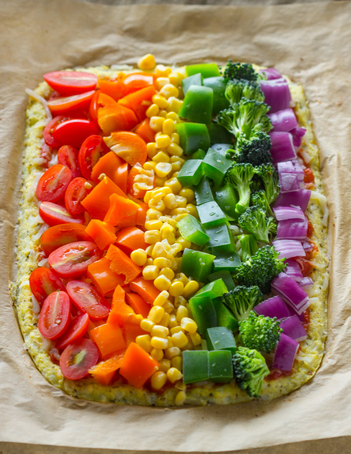Rainbow Cauliflower Crust Pizza
