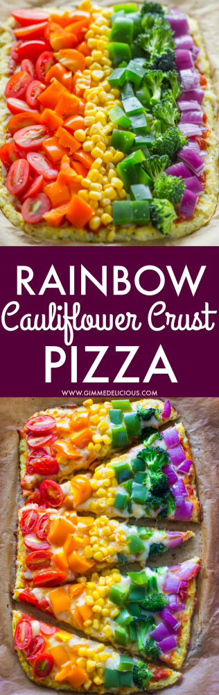 Rainbow Cauliflower Crust Pizza