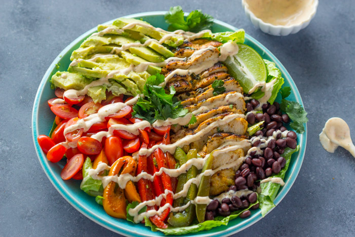 Cilantro Lime chicken Salad with skinny chipotle Ranch Dressing
