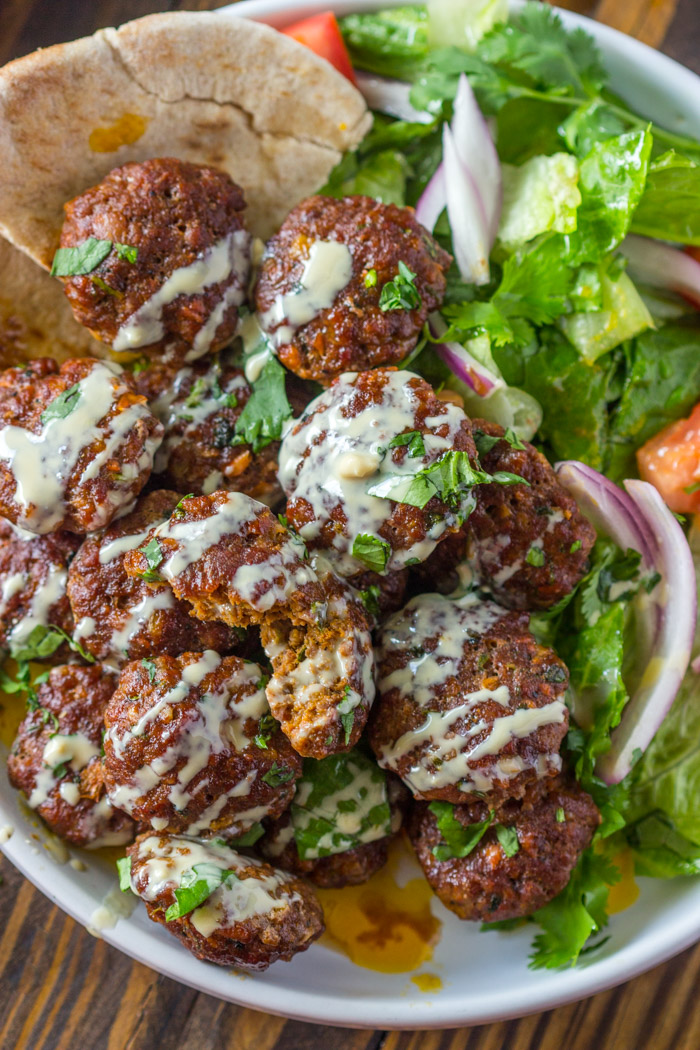 Easy Baked Kofta Patties with Tahini Sauce