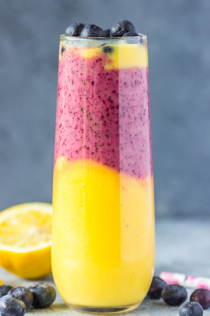 Layered Blueberry Mango Smoothies