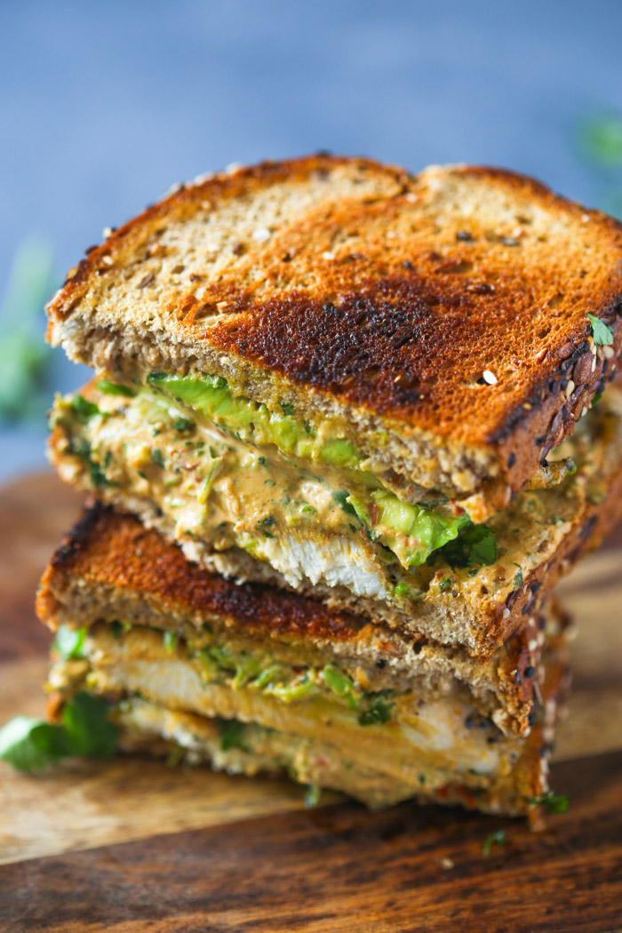 Lightened Up Chipotle Chicken and Avocado Melts