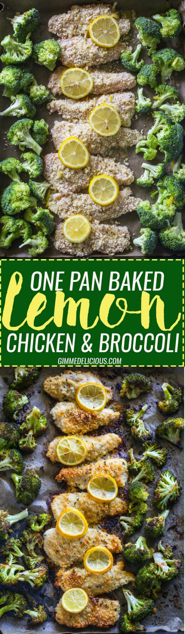 20 Minute One Pan Lemon Parmesan Chicken and Broccoli
