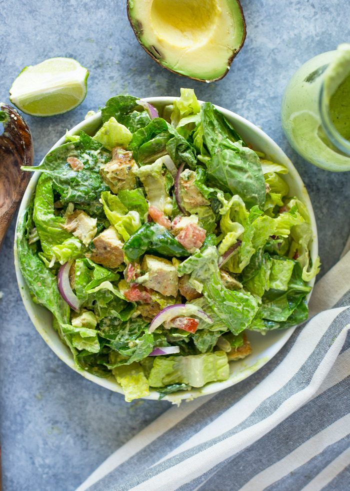 Chopped Chicken Salad with Creamy Avocado Dressing