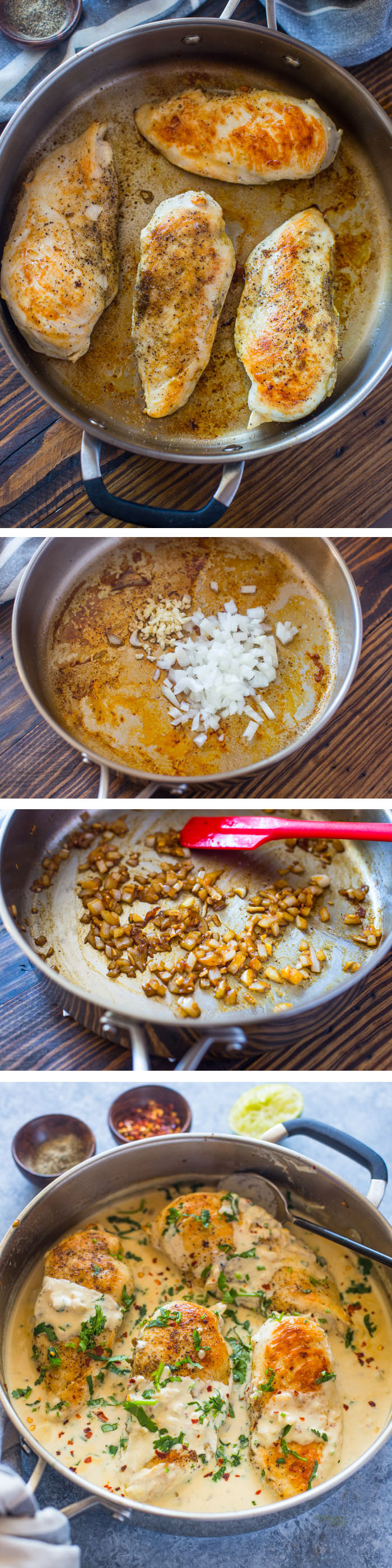 Easy One Skillet Creamy Cilantro Lime Chicken