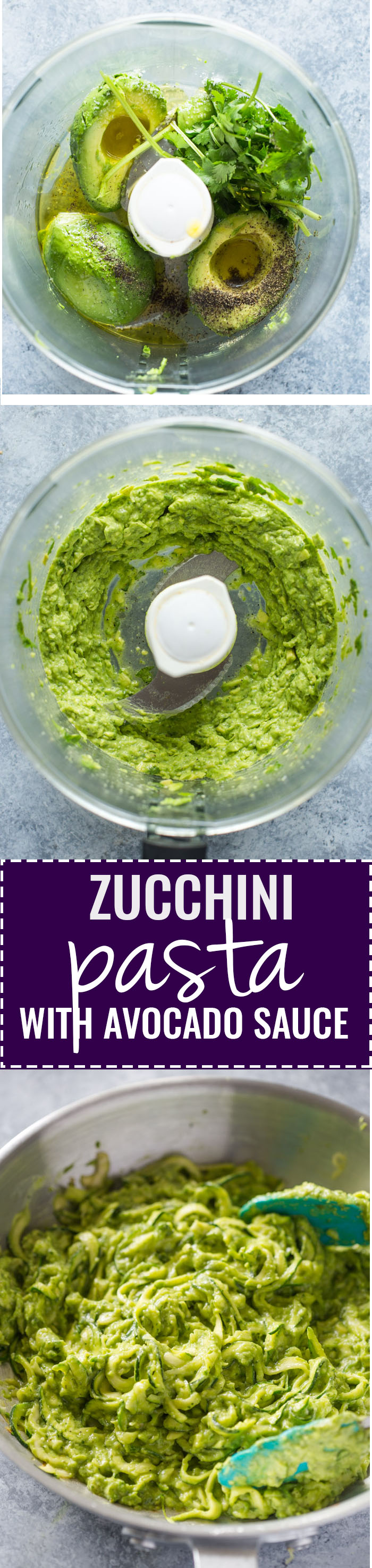 Zuccchini Pasta with avocado sauce