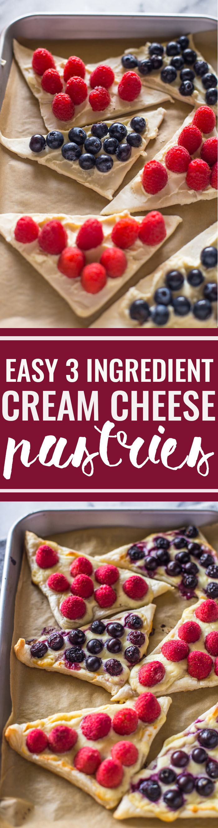 Easy 3 Ingredient Berry and Cheese Pastries