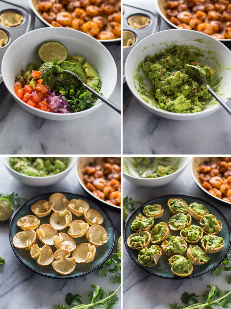 Skinny Mini Shrimp & Guacamole bites