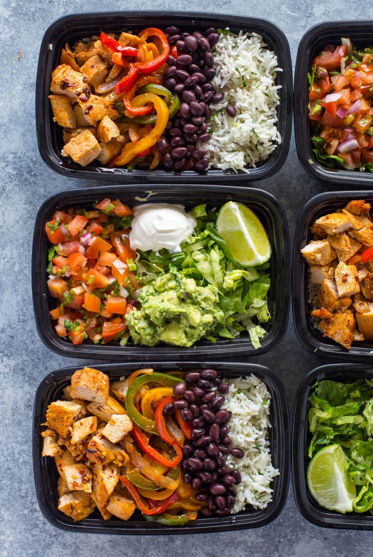 Meal-Prep Chicken Burrito Bowls